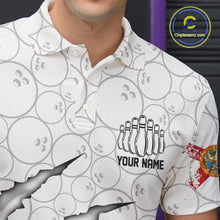 Load image into Gallery viewer, Custom Florida Flag Bowling Team Polo Shirts For Men, Florida Bowling League Shirt IPHW9838