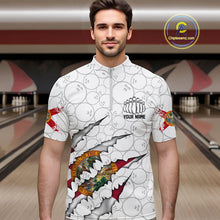 Load image into Gallery viewer, Custom Florida Flag Bowling Team Quarter-Zip Shirts For Men, Florida Bowling League Shirt IPHW9838