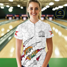 Load image into Gallery viewer, Custom Florida Flag Bowling Team Women Quarter-Zip Shirt, Florida Bowling League Shirt IPHW9838