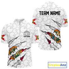 Load image into Gallery viewer, Custom Florida Flag Bowling Team Quarter-Zip Shirts For Men, Florida Bowling League Shirt IPHW9838