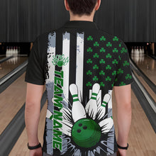 Load image into Gallery viewer, Custom Saint Patricks Bowling Polo Shirts For Men, Shamrock Flag US Bowling Team Shirt IPHW8575