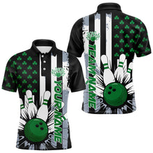 Load image into Gallery viewer, Custom Saint Patricks Bowling Polo Shirts For Men, Shamrock Flag US Bowling Team Shirt IPHW8575