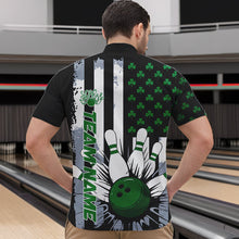 Load image into Gallery viewer, Custom Saint Patricks Bowling Quarter-Zip Shirts For Men, Shamrock Flag US Bowling Team Shirt IPHW8575