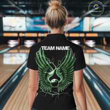 Load image into Gallery viewer, Custom Green Lightning Bowling Ball With Wings Bowling Women Team Shirt, Bowling Jerseys IPHW10730
