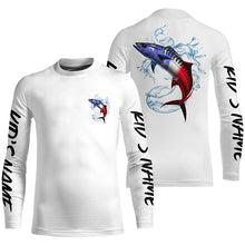 Load image into Gallery viewer, Custom American Flag King Mackerel Long Sleeve Fishing Shirts, Patriotic Kingfish Fishing Jerseys IPHW6607