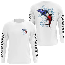 Load image into Gallery viewer, Custom American Flag King Mackerel Long Sleeve Fishing Shirts, Patriotic Kingfish Fishing Jerseys IPHW6607