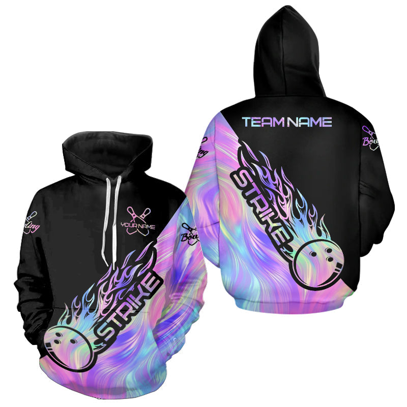 Strike Bowling Hoodie Shirts For Men And Women, Custom Hologram Bowling Team Shirts Bowler Outfit IPHW5242