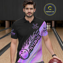 Load image into Gallery viewer, Custom Hologram Flame Strike Bowling Polo Shirts For Men, Bowling Team Bowler Outfit IPHW9858