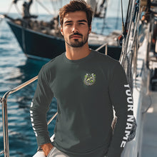 Load image into Gallery viewer, Custom St Patrick&#39;s Day Shamprock Largemouth Bass Long Sleeve Tournament Fishing Shirts IPHW8390