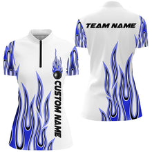 Load image into Gallery viewer, Personalized Flame Bowling Shirts For Women, Bowling Ball Custom Bowling Team Shirt IPHW4981