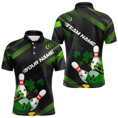 Custom St Patricks Day Bowling Jerseys, Saint Paddy Days Bowling Team Polo Shirts For Men IPHW8600
