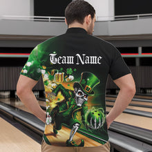 Load image into Gallery viewer, Custom Funny St Patricks Day Leprechaun Skull With Beer Bowling Team Quarter-Zip Shirts Team Outfit IPHW8606