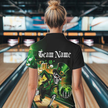 Load image into Gallery viewer, Custom Funny St Patricks Day Leprechaun Skull With Beer Bowling Team Quarter-Zip Shirts IPHW8606