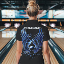 Load image into Gallery viewer, Blue Thunder Lightning Bowling Wings Custom Bowling Team Quarter-Zip Shirts For Women IPHW8393