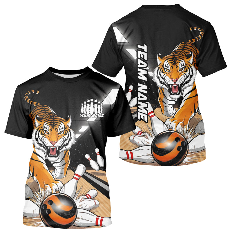 Custom Tiger Bowling T-Shirts For Men, Tiger Bowling Team Bowler Outfits IPHW7980