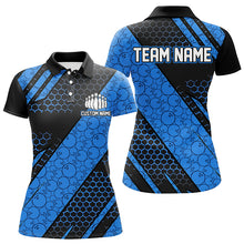 Load image into Gallery viewer, Bowling Ball Pattern Custom Bowling Team Jerseys, Bowlers Shirts For Women | Blue IPHW6474
