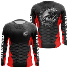Load image into Gallery viewer, Personalized Rainbow Trout Fishing Jerseys, Trout Fly Fishing Long Sleeve Tournament Shirts |Red IPHW6664
