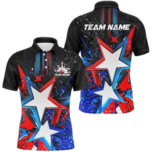 Load image into Gallery viewer, Red White And Blue Stars Custom US Bowling Shirts For Men, Patriotic Bowling Team Shirts IPHW7553
