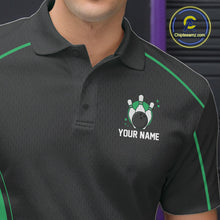 Load image into Gallery viewer, Custom Shamrock Green Classic Bowling Team Polo Shirt For Men, Bowling League Shirt IPHW9914
