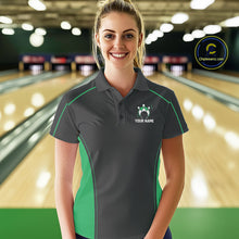 Load image into Gallery viewer, Custom Shamrock Green Classic Bowling Team Polo Shirt For Women, Bowling League Shirt IPHW9914