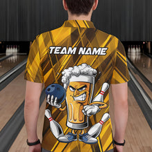 Load image into Gallery viewer, Custom Funny Beer Bowling Men Polo Shirts For Bowlers, Humorous Beer And Bowling Jerseys IPHW8932