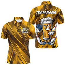 Load image into Gallery viewer, Custom Funny Beer Bowling Men Polo Shirts For Bowlers, Humorous Beer And Bowling Jerseys IPHW8932