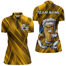 Load image into Gallery viewer, Custom Funny Beer Bowling Women Quarter-Zip Shirts For Bowlers, Beer And Bowling Jerseys IPHW8932