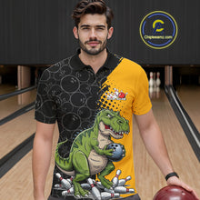 Load image into Gallery viewer, Custom Funny Dinosaur Bowling Polo Shirt For Men, Dinosaur Bowling Team Jerseys IPHW9928