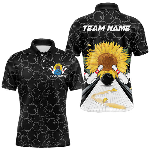 Custom Sunflower Bowling Polo Shirts For Men, Sunflower Bowling Team Jerseys IPHW8436