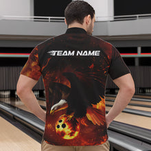 Load image into Gallery viewer, Custom Flame Eagle Bowling Quarter-Zip Shirts For Men, Ealge Bowling Team Shirt With Name IPHW8447