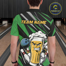 Load image into Gallery viewer, Custom Funny Green Bowling Jerseys Bowling And Beer Men Polo Shirts, Bowling Jerseys IPHW10534