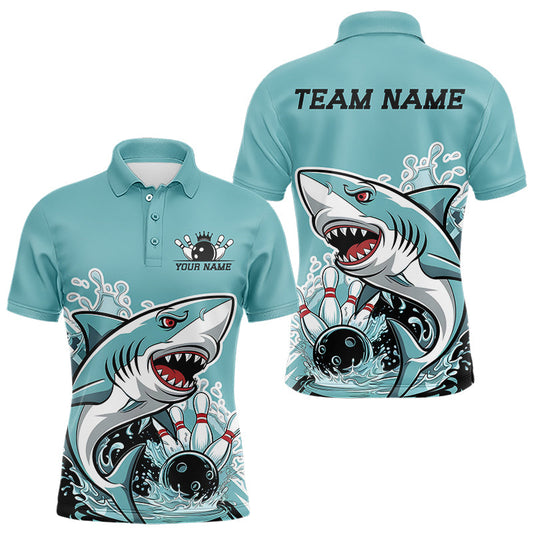 Shark Custom Bowling Jerseys, Shark Bowling Tournament Polo Shirts For Men IPHW8008