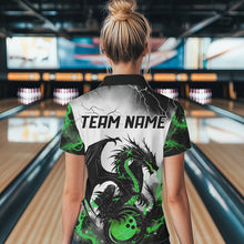 Load image into Gallery viewer, Black And Green Thunder Lightning Custom Dragon Bowling Women Quarter-Zip Shirts IPHW8696
