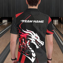 Load image into Gallery viewer, Custom Black And Red Dragon Bowling Jerseys, Bowling Team Men Polo Shirts Bowlers Outfit IPHW8701