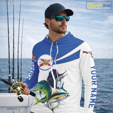 Load image into Gallery viewer, Custom Mahi Mahi, Sailfish, Tuna Florida Long Sleeve Hooded Saltwater Fishing Shirts For Men IPHW11353