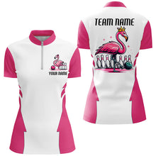 Load image into Gallery viewer, Pink Flamingo Custom Bowling Tournament Team Shirts For Women, Bowling Team Jerseys IPHW6681