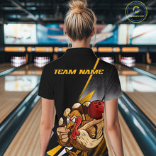 Load image into Gallery viewer, Custom Funny Yellow Turkey Bowling Women Quarter-Zip Shirts, Thanksgiving Bowling Shirt IPHW9784