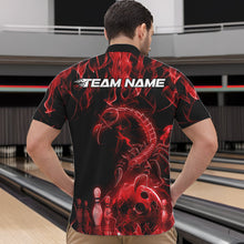 Load image into Gallery viewer, Custom Black And Red Flame Scorpio Zodiac Bowling Men Quarter-Zip Shirts, Scorpion Bowler Outfit IPHW8973