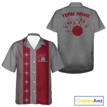 Load image into Gallery viewer, Custom Vintage Bowling Hawaiian Shirt For Men And Women, Bowling Team Button Up Shirt IPHW10062