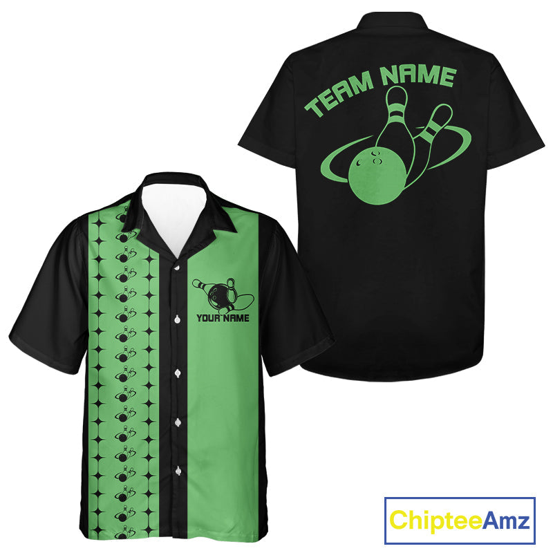 Custom Vintage Bowling Hawaiian Shirt For Men And Women, Bowling Team Button Up Shirt IPHW10064