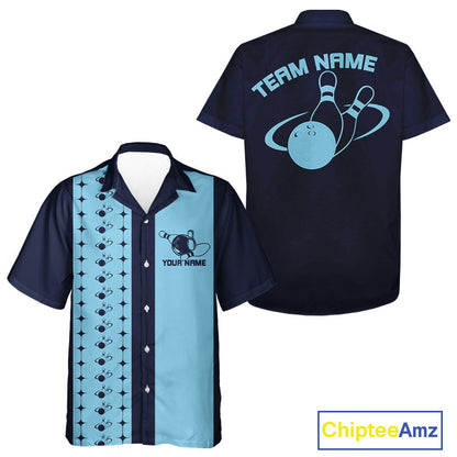 Custom Vintage Bowling Hawaiian Shirt For Men And Women, Bowling Team Button Up Shirt IPHW10064