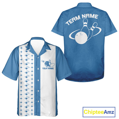 Custom Vintage Bowling Hawaiian Shirt For Men And Women, Bowling Team Button Up Shirt IPHW10064