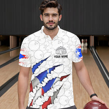 Load image into Gallery viewer, Personalized Puerto Rico Flag Bowling Polo Shirts For Men, Puerto Rico Bowling Jerseys IPHW8725