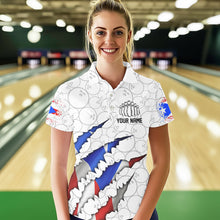 Load image into Gallery viewer, Personalized Puerto Rico Flag Bowling Polo Shirts For Women, Puerto Rico Bowling Jerseys IPHW8725