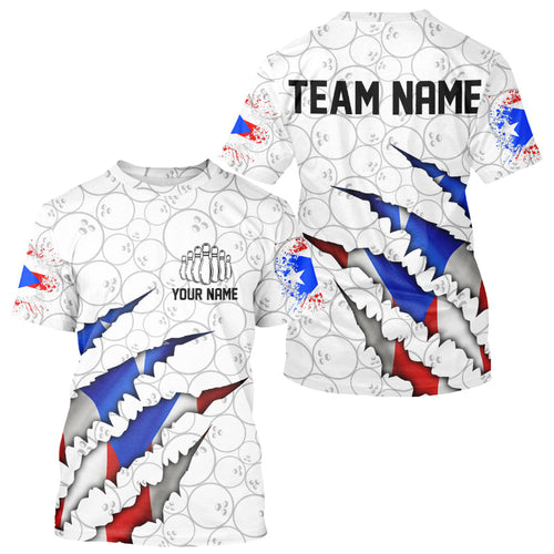 Personalized Puerto Rico Flag Bowling T-Shirts For Men, Puerto Rico Bowling Jerseys IPHW8725