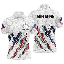 Load image into Gallery viewer, Custom American Flag Patriotic Bowling Shirts For Men, Personalized Bowling Team Shirts IPHW7044