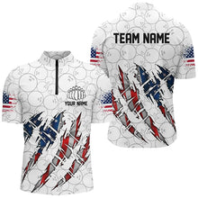 Load image into Gallery viewer, Custom American Flag Patriotic Bowling Shirts For Men, Personalized Bowling Team Shirts IPHW7044