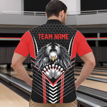 Load image into Gallery viewer, Custom Black And Red Eagle Bowling Jerseys, Bowling Team Men Quarter-Zip Shirts Bowlers Outfits IPHW8748