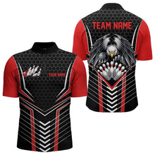 Load image into Gallery viewer, Custom Black And Red Eagle Bowling Jerseys, Bowling Team Men Quarter-Zip Shirts Bowlers Outfits IPHW8748