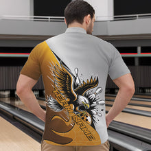 Load image into Gallery viewer, Custom Yellow Eagle Bowling Team Men Quarter-Zip Shirts, Eagle Bowling League Shirt Bowlers Outfit IPHW8757